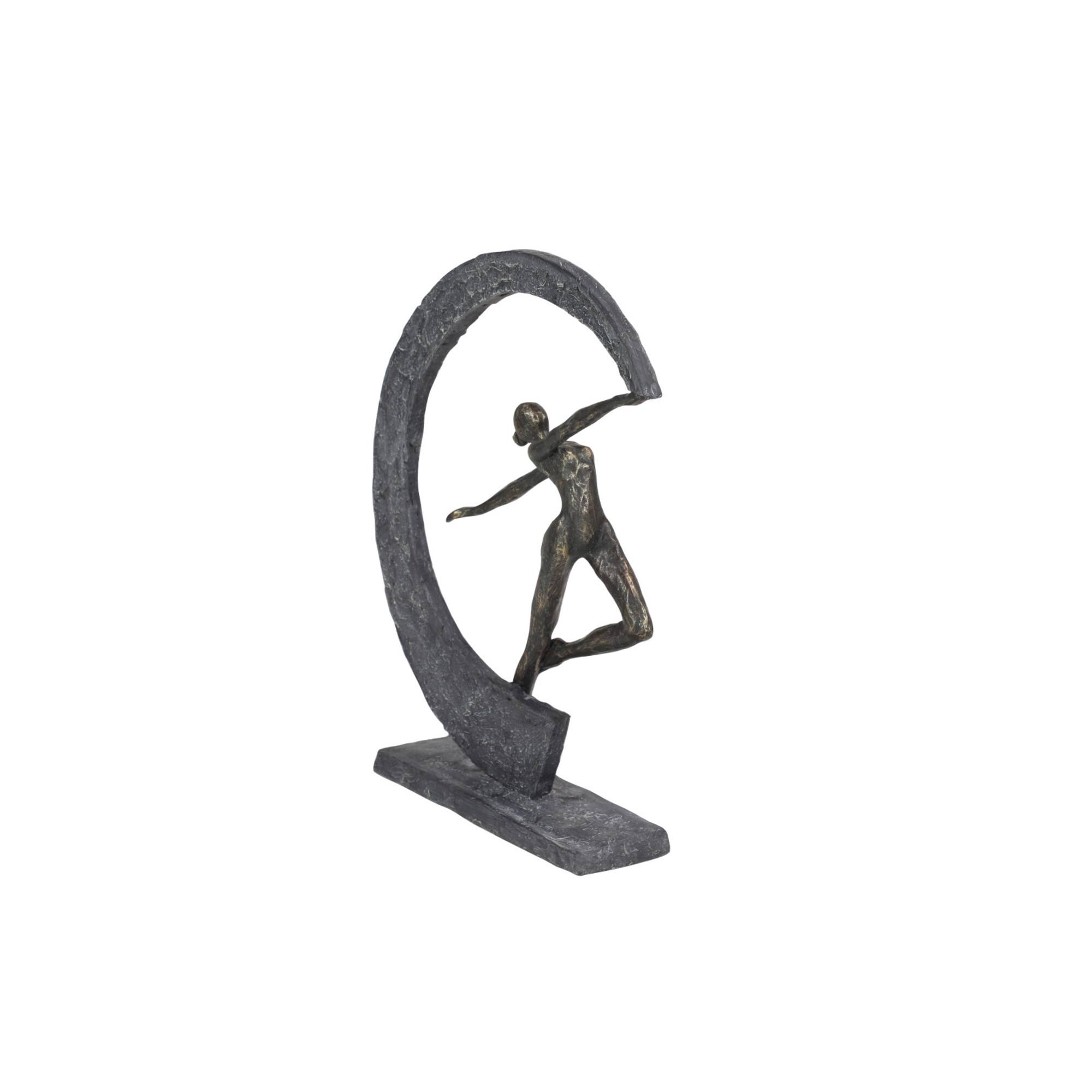 Grey Resin Modern Sculpture, Dancer 15" x 12" x 3"